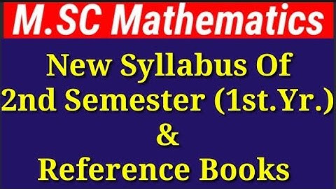 #sriharshaacademy Syllabus Of 1st  Year, 2nd Semester M.Sc Mathematics by Sri Harsha Academy