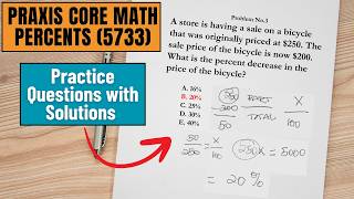 Praxis Core Math Percents Problems Explained Step-by-Step | Praxis 5733