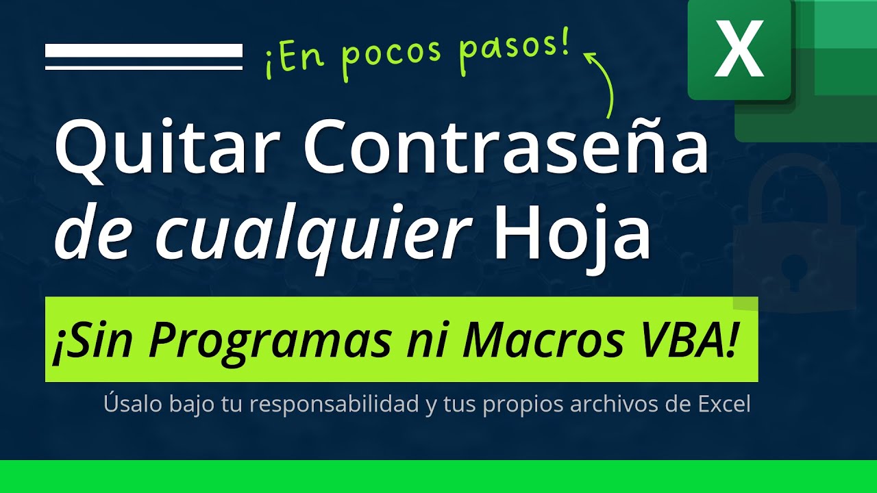 🟢 Cómo Quitar la Contraseña de cualquier Hoja en Excel sin Programas ni