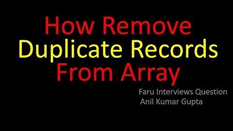How can Delete Duplicate Records from Array in PHP ( 1 to 4 years)