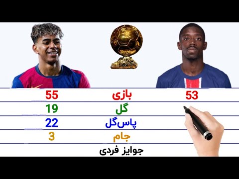 توپ طلا 2025 مقایسه یامال و دمبله