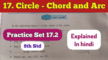 8th Std - Mathematics - Chapter 17 Circle - chord and arc solved in hindi - Practice Set 17.2
