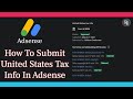 Tax Information In Adsense - How to Submit ? | In English