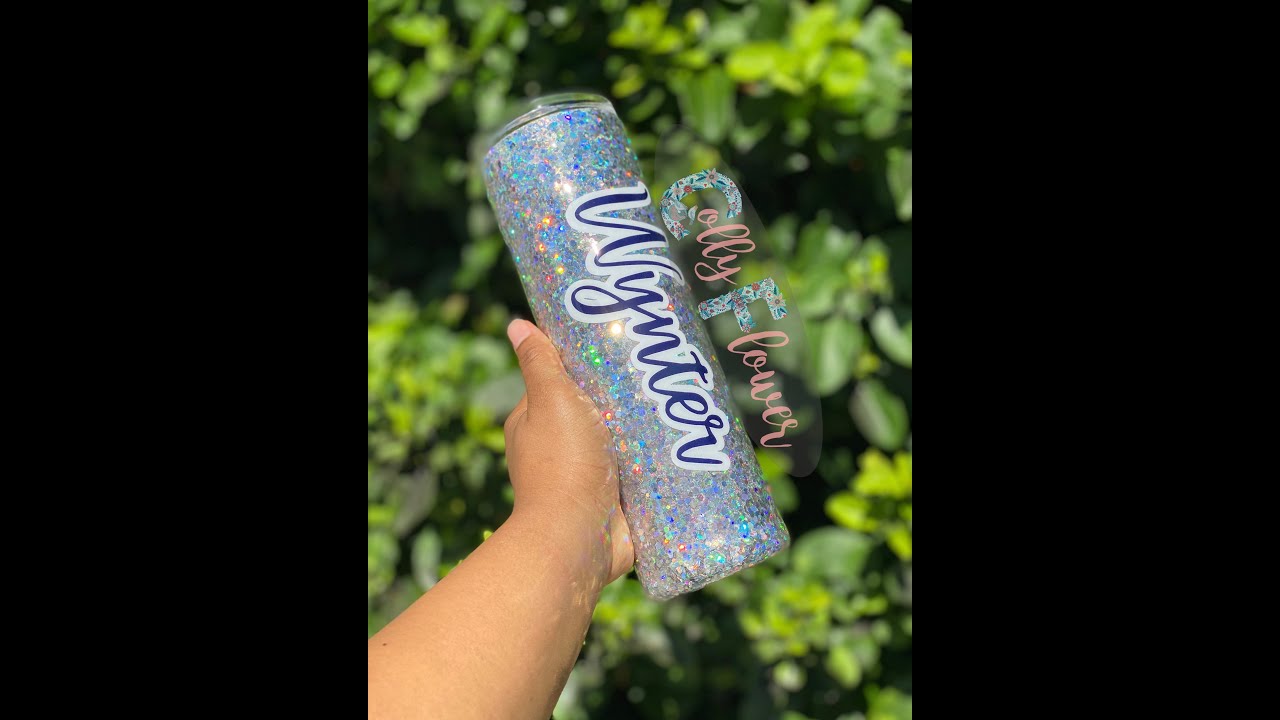 How to Create Solid Silver Chunky Glitter Tumbler, Epoxy Method