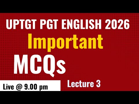 Uptgt Pgt English Important Literature Mcqs ||lecture 3 ||