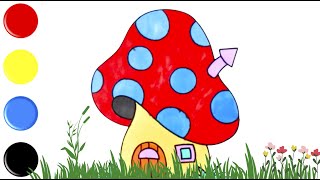 Rumah jamur -Warni - Belajar bahasa Inggris - Pelajari Warna - Pelajari Hewan
