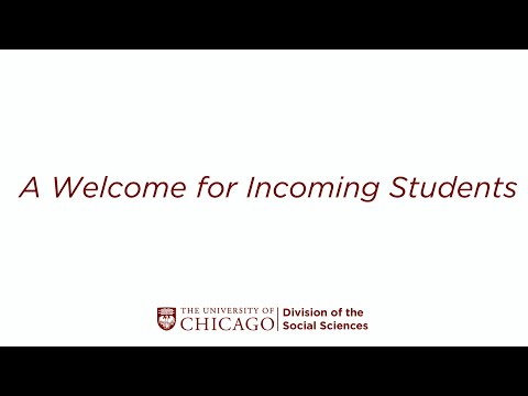 Fall 2020 Welcome Message to Incoming Students