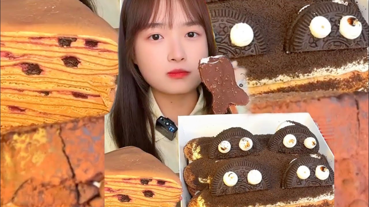 ASMR MUKBANG EATING YUMMY CAKE AND ICE CREAM. YouTube
