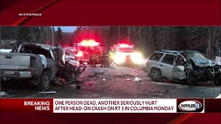 1 person dead, another seriously hurt after head-on crash on Route 3 in Columbia