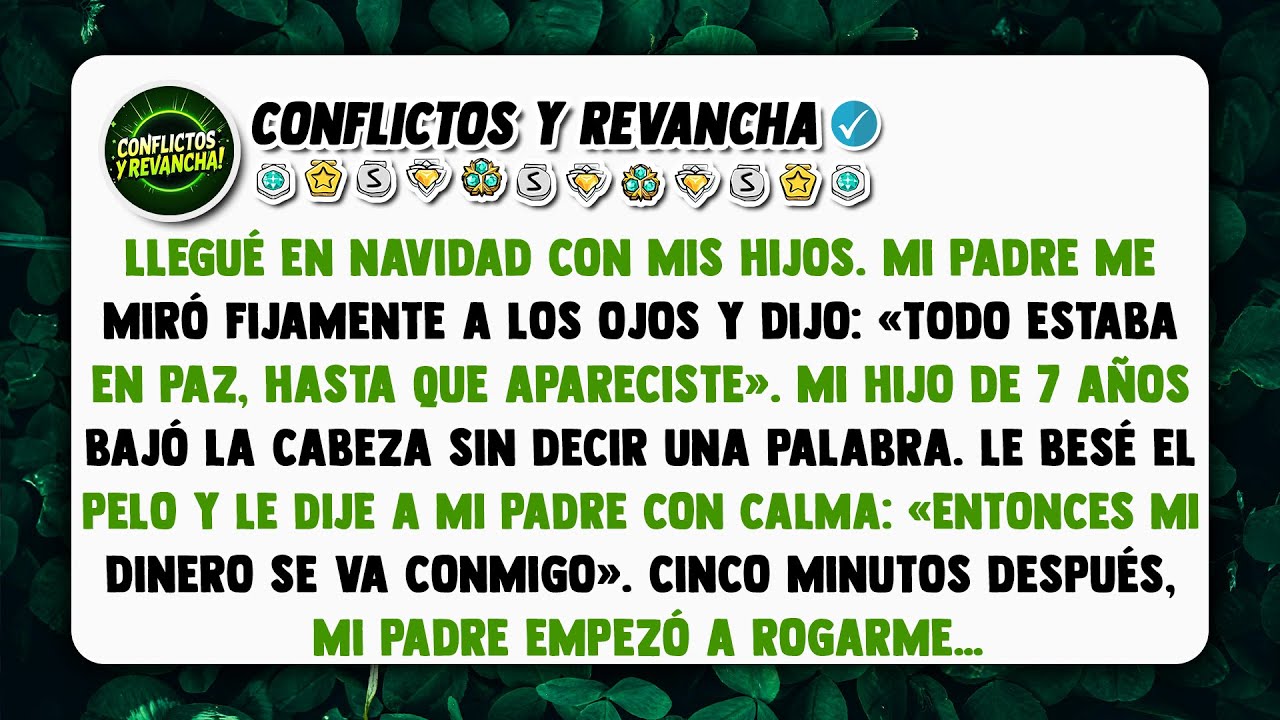 Llegué en Navidad con mis hijos. Mi padre me miró fijamente a los ojos y dijo: «Todo estaba en paz