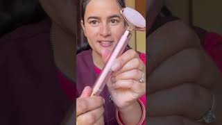 Agaro Rose Quartz face roller with Gua sha || #agaro #faceroller #guashamassage