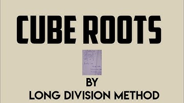 Cube root of a number by long division