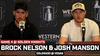Brock Nelson on Playoff Struggles & Josh Manson on Missed Call in Game 3 Before Avs Game 4 @ Vegas
