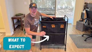 SONGMICS 3-Section Laundry Sorter | Portable Laundry Hamper