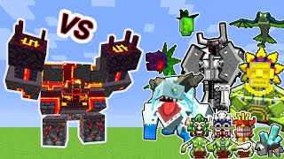 Netherite Monstrosity Vs. Mowzie's Mobs Monsters in Minecraft