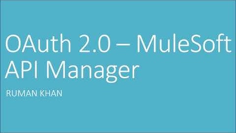 OAuth2 - MuleSoft API Manager