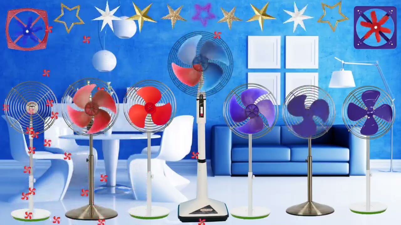 Blue table fans. table fan and Pedestal fan video for kids and babies. kipas angin