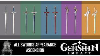 Genshin Impact - All Swords Appearances / Weapon Ascension (Patch 2.3)!