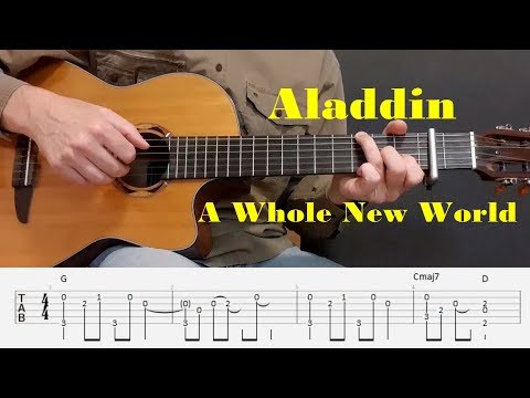 Aladdin - A Whole New World - Fingerstyle guitar with tabs