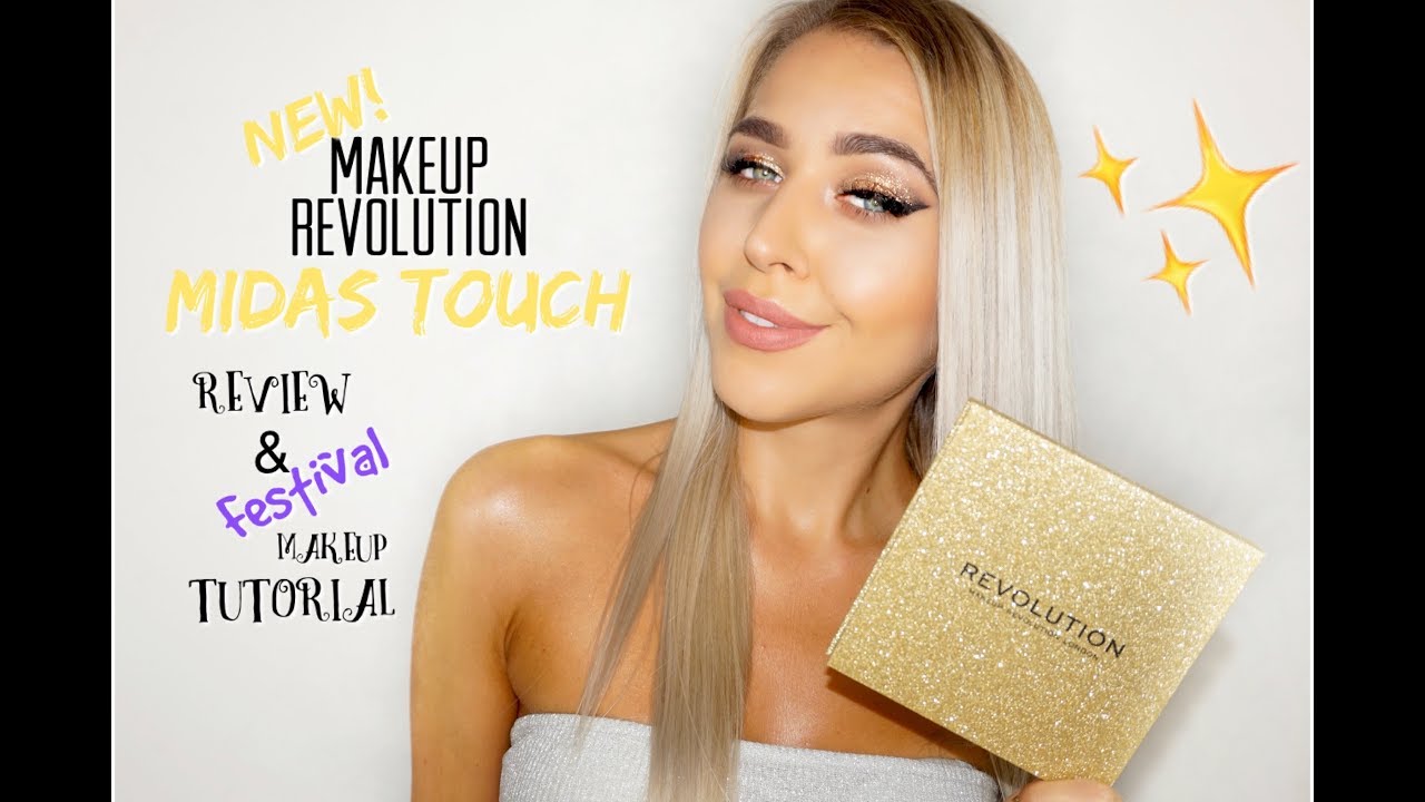 New Makeup Revolution Midas Touch Eyeshadow palette Review + Festival makeup - YouTube