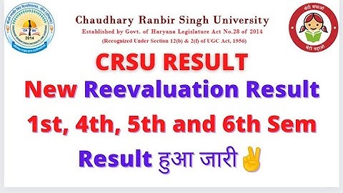 CRSU Re-evaluation result || Crsu reeval result 1st 4th 5th and 6th semester #crsuresult