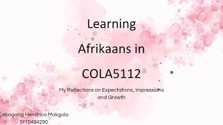 SECTION A: Reflection Video Script with English & Afrikaans Keywords