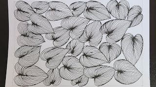 Pattern 44|How to draw patterns|zentangle pattern|Doodle pattern|Beginners friendly|Pattern tutorial
