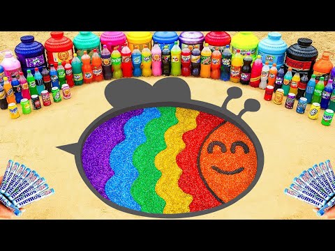 EXPERIMENT Slime - How To Make Rainbow Bee With Glitter Slime, Orbeez, Coca Cola vs Mentos & Sodas