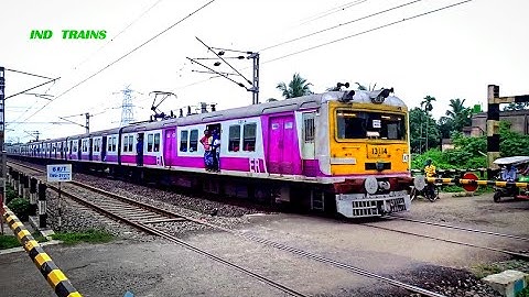 Superfast Modern ICF Medha EMU Crossing Railgate | Speedy Local Trains skip Level Crossing | ER