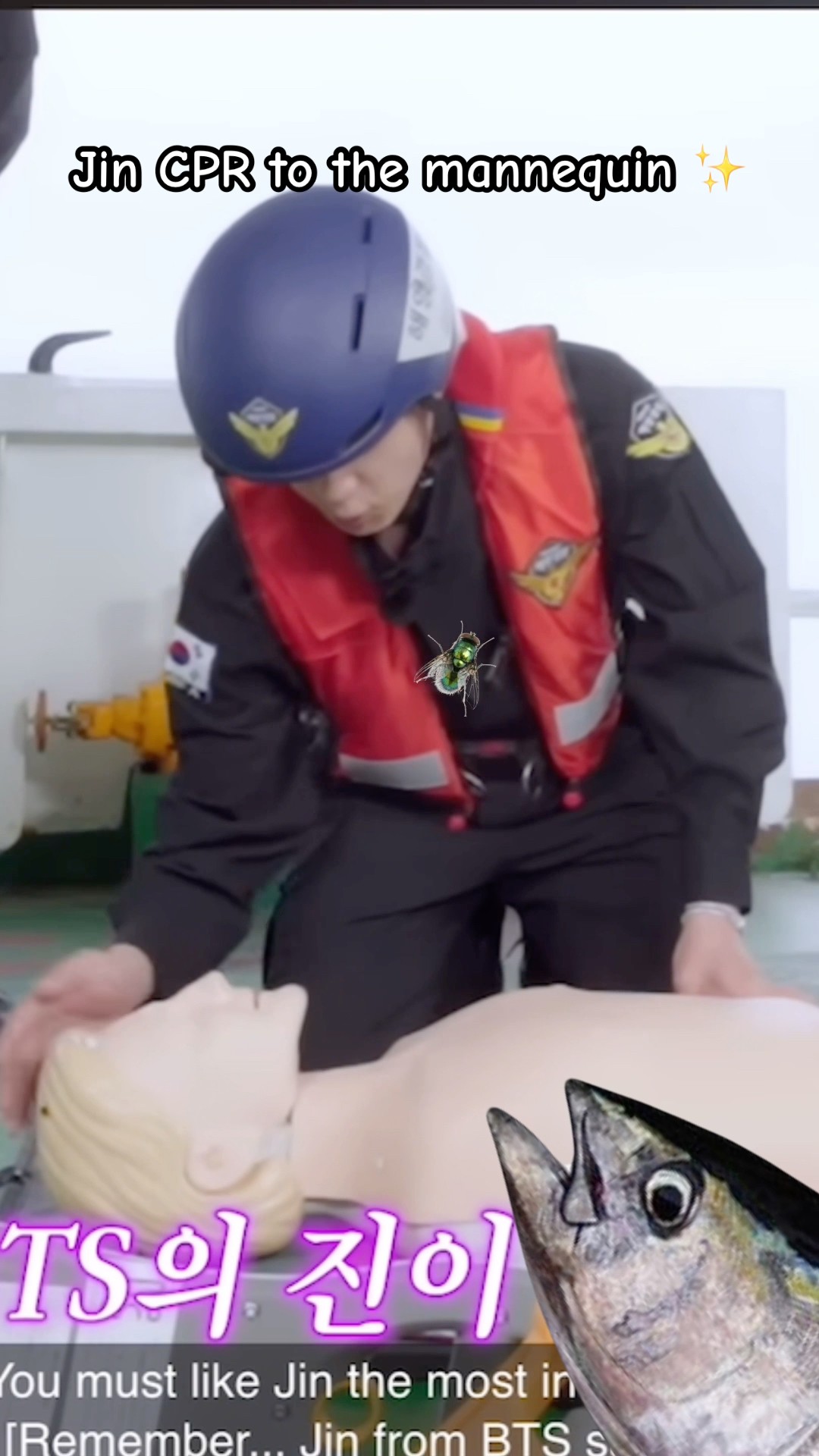Jin CPR to the mannequin ??✨ #jin #bts #btsarmy #shorts
