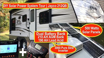 Jayco Travel Trailer Solar Power Tour | 500 Watts Solar Panel with two Battery Banks 400 Amp Hours
