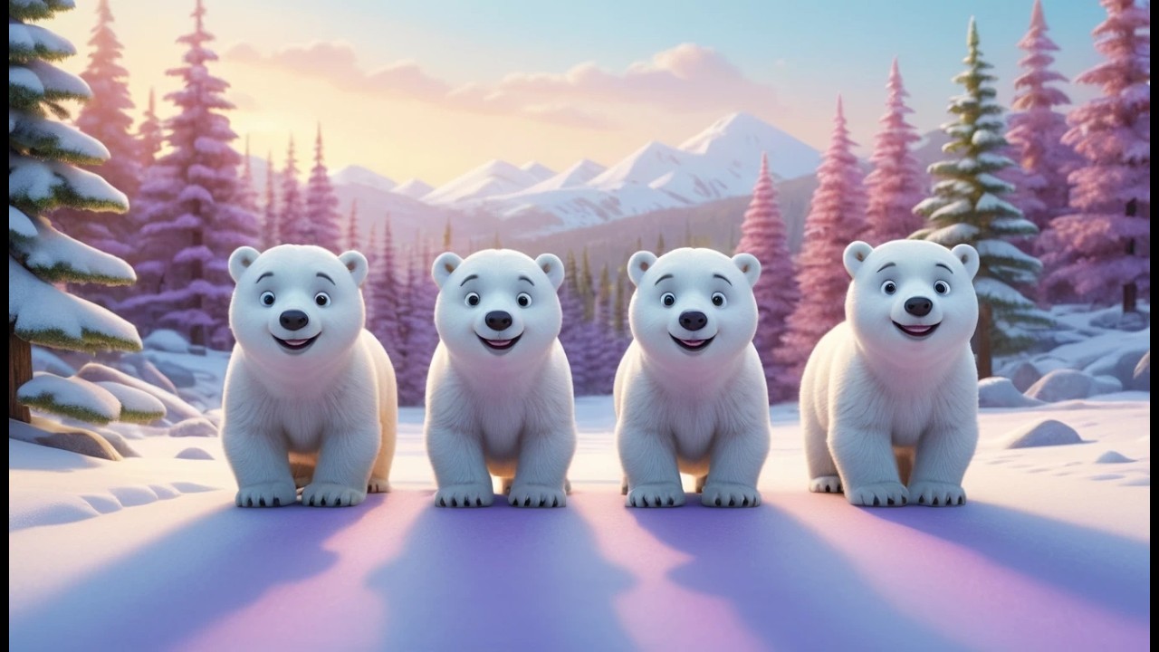 Five Little Polar Bears Stomp Stomp Stomp | Winter Animal Songs ...