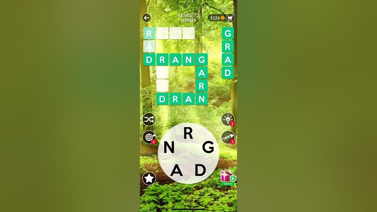 WORDSCAPES Level 72 Lösung Deutsch - YouTube