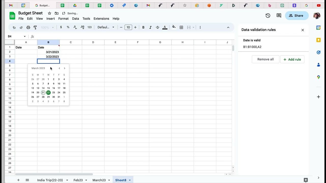 Add a PopUp Calendar Date Picker in Google sheet/ Microsoft Excel