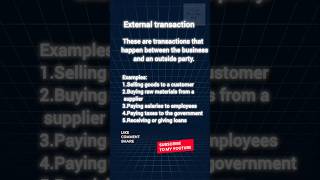 Accounting basics||Internal and external transaction #financialaccounting #usa #shorts