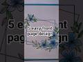 5 easy front page design for school projects and idea note journals |Asthetic Girl #shorts #howto