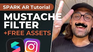 Simple Mustache Filter 🥸 Spark AR Tutorial for Instagram Effects + Free Assets screenshot 4