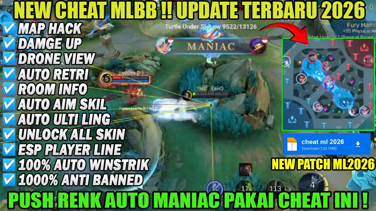 CHEAT ML TERBARU 2026 ANTI BANNED - CHEAT UNLOCK ALL SKIN MOBILE LEGENDS - CHEAT MAP HACK ML 2026