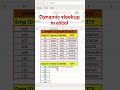 Dynamic vlookup in excel
