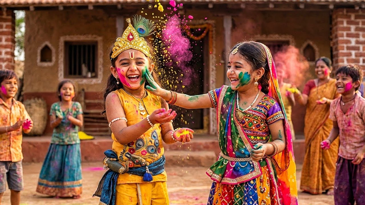 गोकुल में बोल कान्हा ने राधा के साथ खेला होली | यशोमती मईया के नंदलाला | Krishan Leela