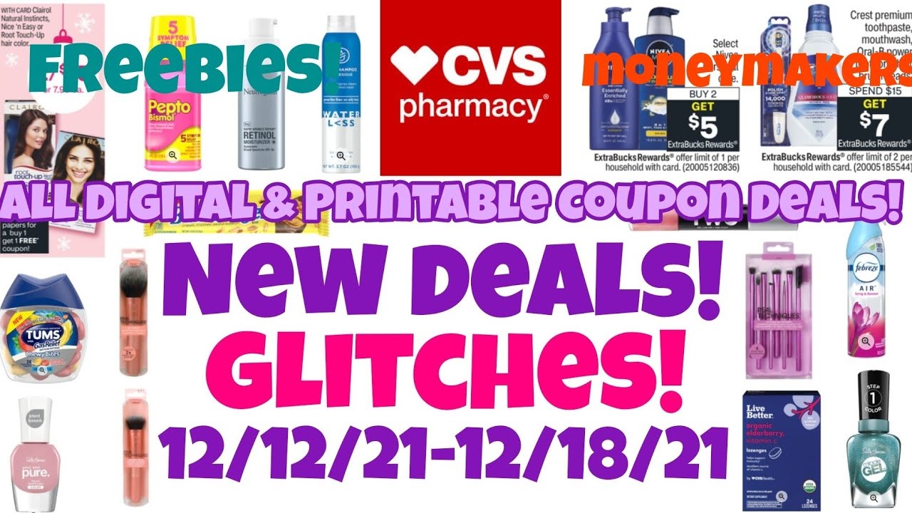 CVS New Deals & Glitches 12/12/2112/18/21! Freebies & Moneymakers! All