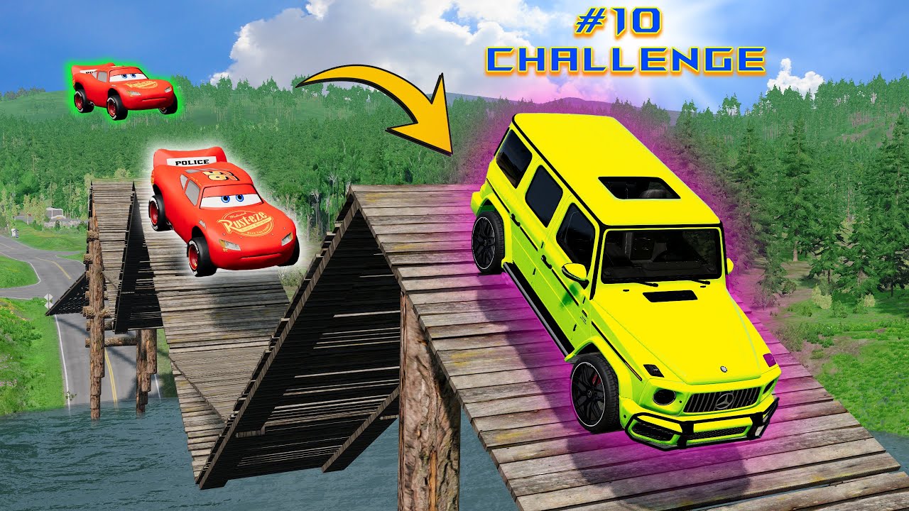 Cars vs Broken Bridge BeamNG Drive Challenge Ends in Total Destruction!