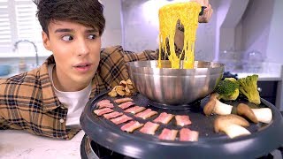 SUPER Cheesy Barbeque & Fondue MUKBANG