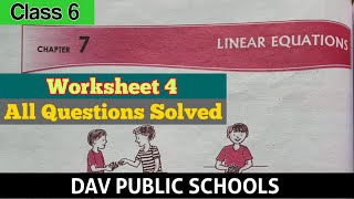 DAV class 6 maths chapter 7 worksheet 4 all questions