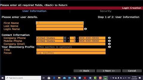 Creating a Bloomberg Account
