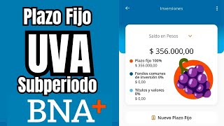Abrí el Nuevo Plazo Fijo UVA Subperiodo en la  Nueva BNA+ Tutorial Pasó a Paso