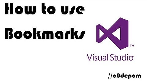 How to use Visual Studio Bookmarks