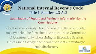 NIRC Title 1 Section 20 A.2