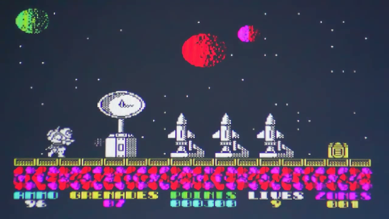 Exolon — компьютерная игра, вышедшая в 1987 году, портирована на компьютер "Вектор-06Ц", макросъёмка