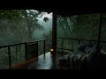 Soothing Rain Sounds and Thunderstorm in Tropical Forest for Deep Relaxing